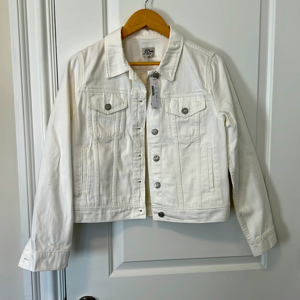Off-white denim Jacket, Size M, J. Crew, NWT
